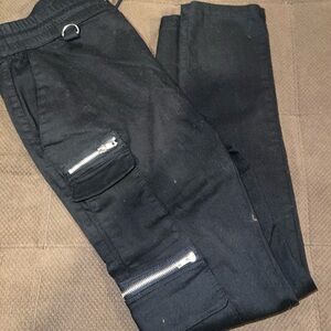 Hot Topic Black Cargo Pants with Zipper Detail